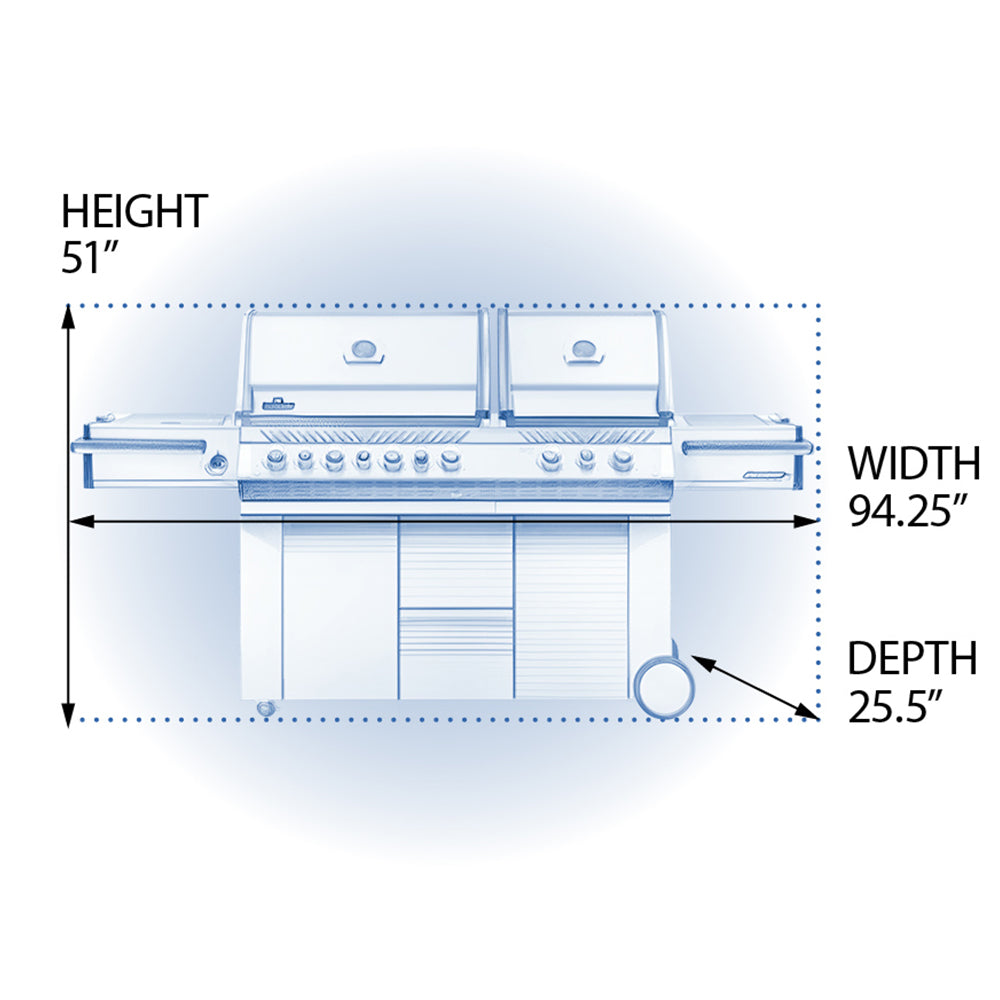 Classic Prestige® PRO 825 RSBI with Power Side Burner, Infrared Rear & Bottom Burners
