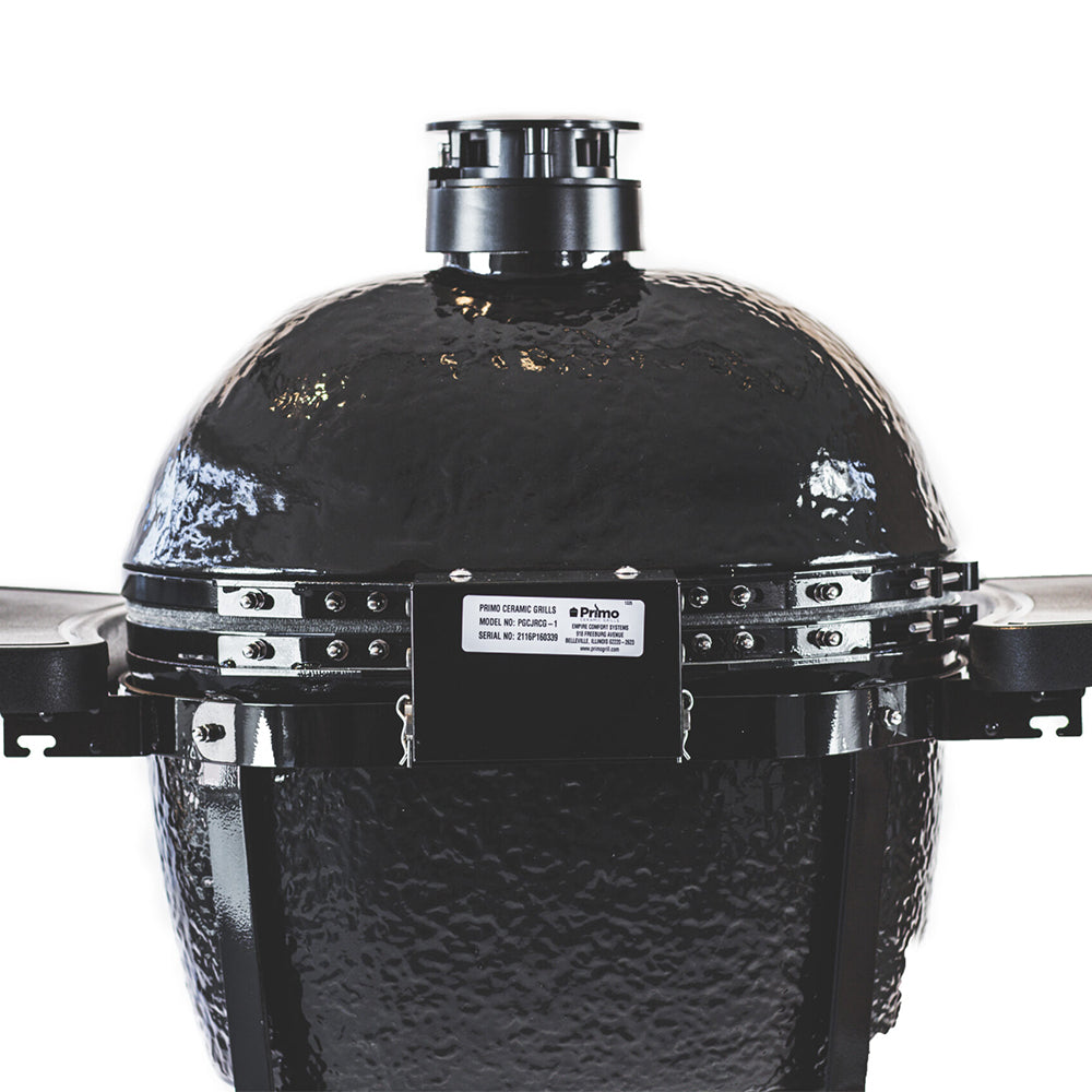 Primo Oval Junior Ceramic Grill, All-In-One (Heavy-Duty Stand, Side Shelves, Ash Tool and Grate Lifter)