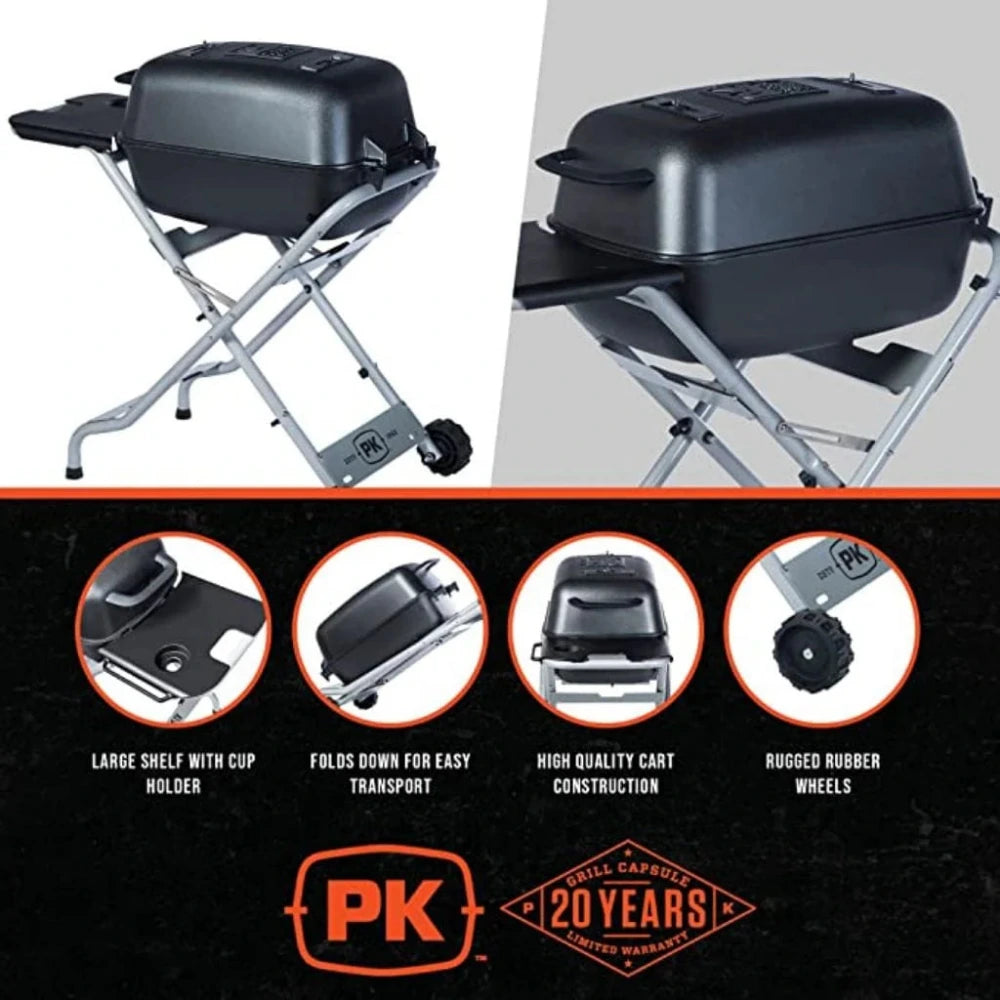 USA Made PK Original Grill Graphite with TX Folding Stand