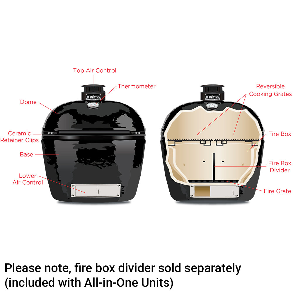 Primo Oval XXL Charcoal Grill, Kamado Style Ceramic Grill (XX-Large)