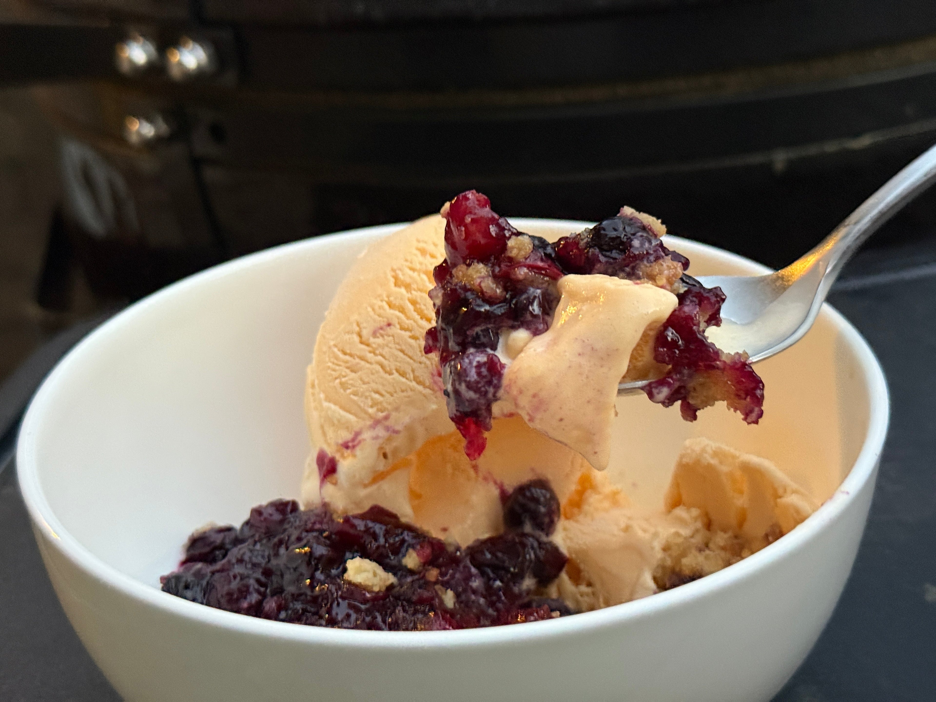 Smoked Blueberry Crumble