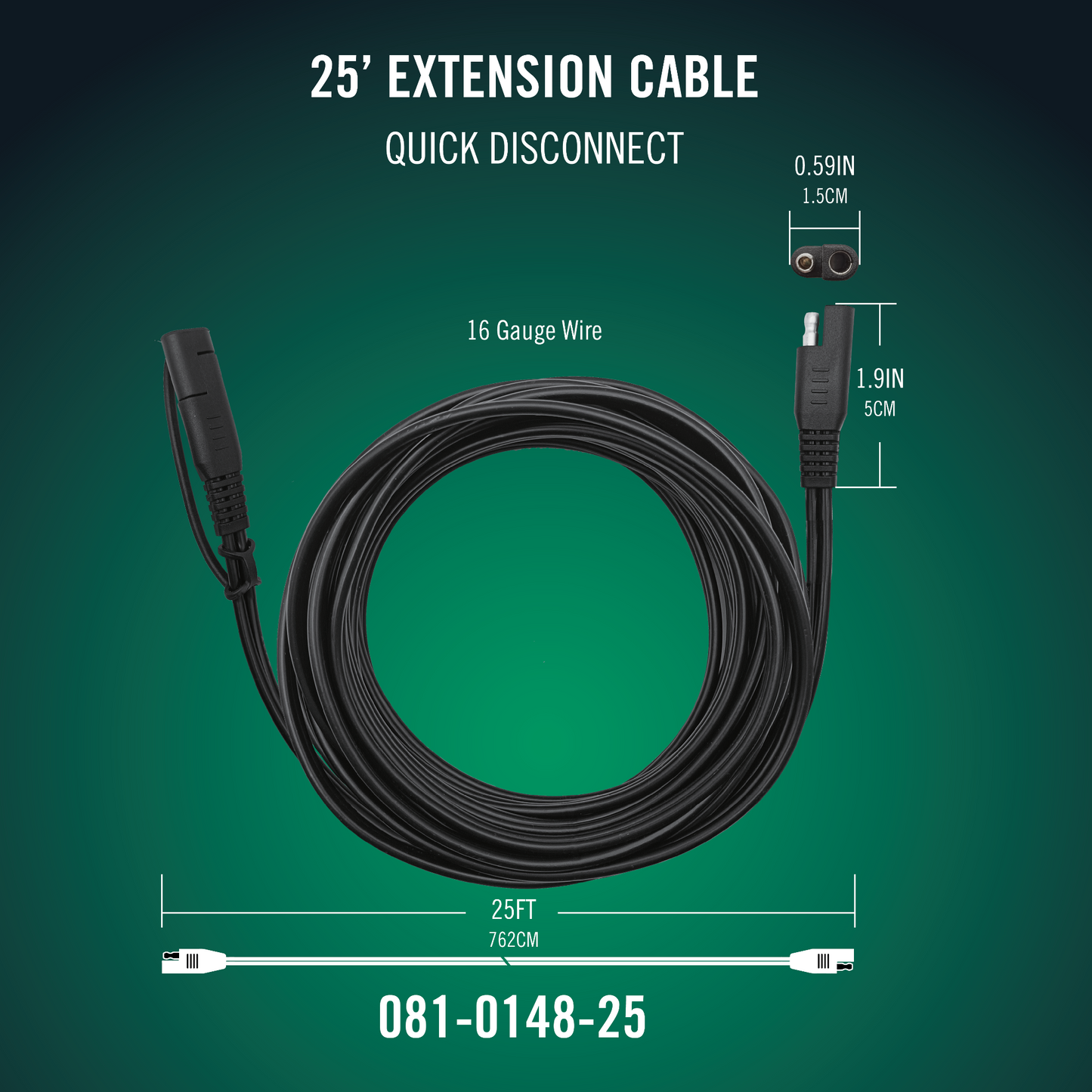 Quick Disconnect  25 Foot Extension Cable 4 Pack