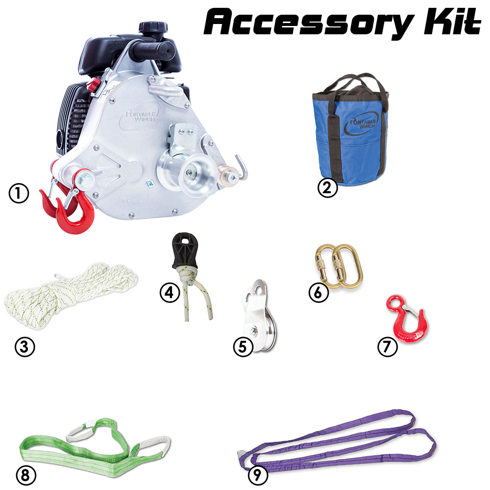 Portable Winch PCW5000, Honda GXH50 Gas-Powered Portable Winch