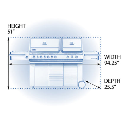 Classic Prestige® PRO 825 RSBI with Power Side Burner, Infrared Rear & Bottom Burners
