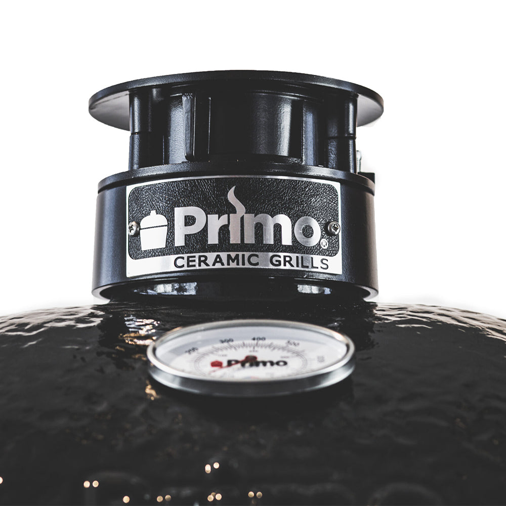 Primo Oval X-Large Charcoal All-In-One (Heavy-Duty Stand, Side Shelves, Ash Tool and Grate Lifter)