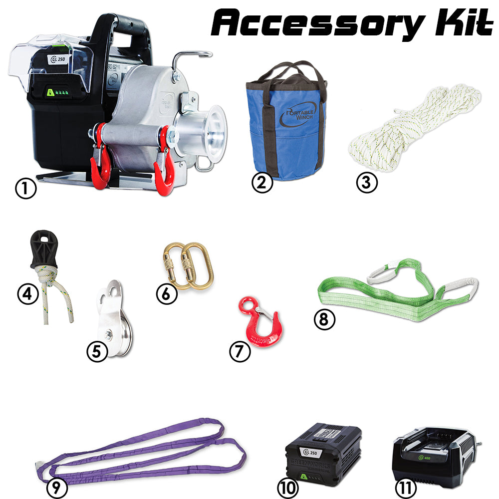 Portable Winch PCW3000-Li, Battery-Powered Portable Winch