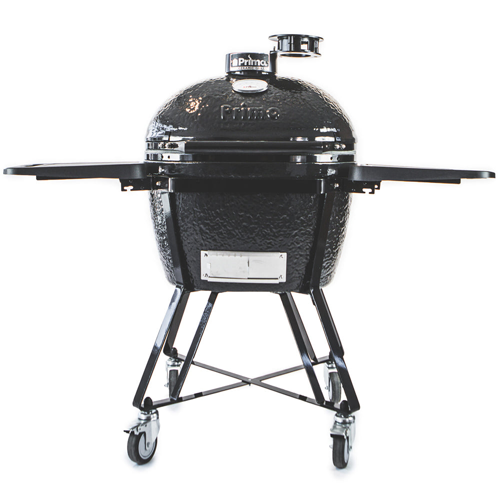 Primo Oval X-Large Charcoal All-In-One (Heavy-Duty Stand, Side Shelves, Ash Tool and Grate Lifter)