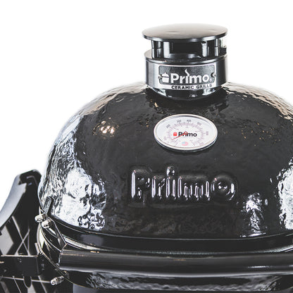 Primo Oval X-Large Charcoal All-In-One (Heavy-Duty Stand, Side Shelves, Ash Tool and Grate Lifter)
