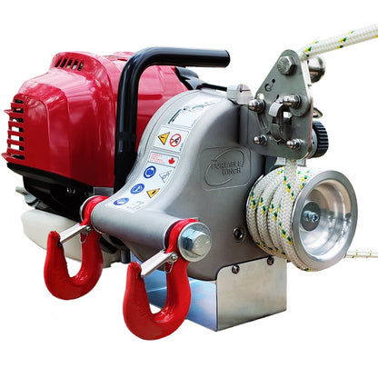 Portable Winch PCW4000, Honda GX50 Gas-Powered Portable Winch