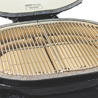 Primo Oval X-Large Charcoal All-In-One (Heavy-Duty Stand, Side Shelves, Ash Tool and Grate Lifter)