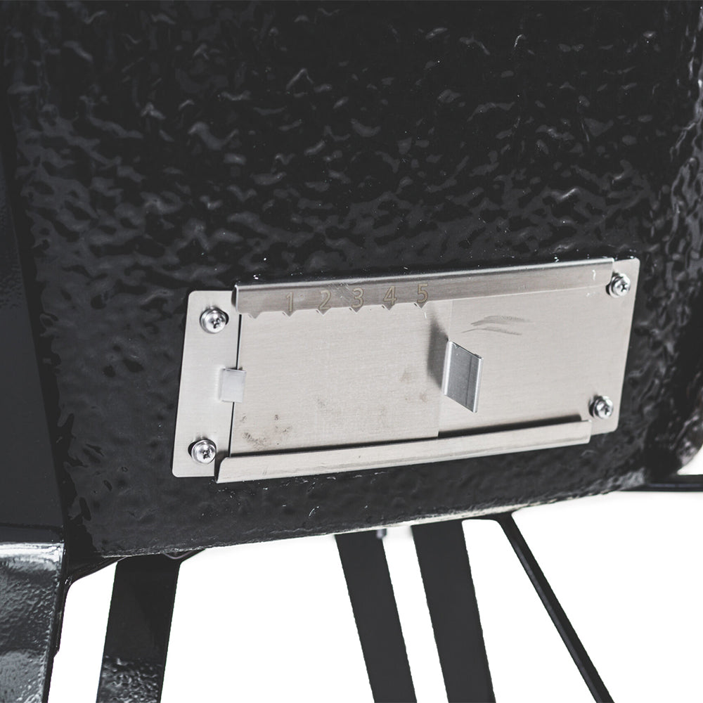 Primo Oval X-Large Charcoal All-In-One (Heavy-Duty Stand, Side Shelves, Ash Tool and Grate Lifter)