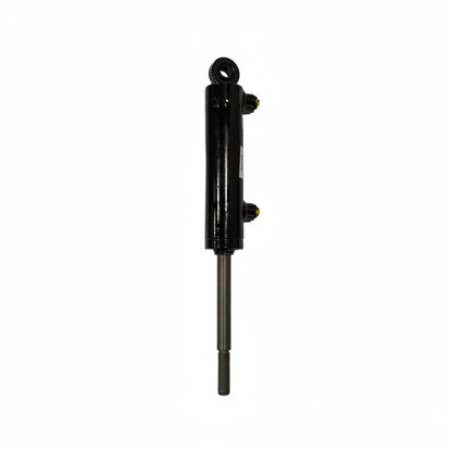 Black hydraulic cylinder on a white background