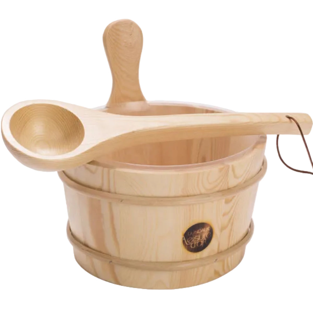 Wooden Sauna Bucket & Ladle