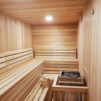 Custom Indoor Sauna Room - 7' x 7' x 8' - Finnish Sauna Builders