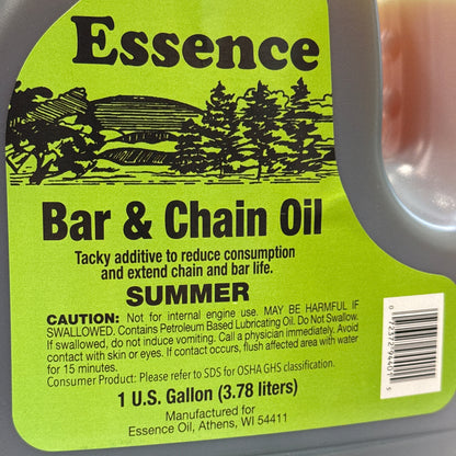 Essence Xtreme Chainsaw Bar and Chain Oil, Summer Grade (1 Gallon)