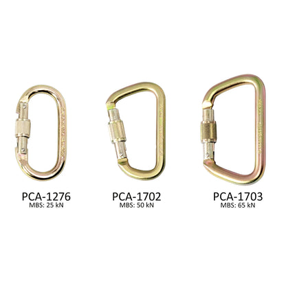 Portable Winch Steel Oval Locking Carabiner — 5000-lb. Breaking Strength, Model# PCA-1276