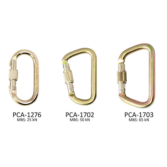 Portable Winch Steel Oval Locking Carabiner — 5000-lb. Breaking Strength, Model# PCA-1276