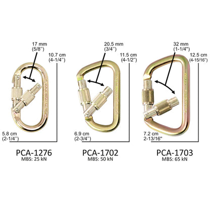 Portable Winch Steel Oval Locking Carabiner — 5000-lb. Breaking Strength, Model# PCA-1276