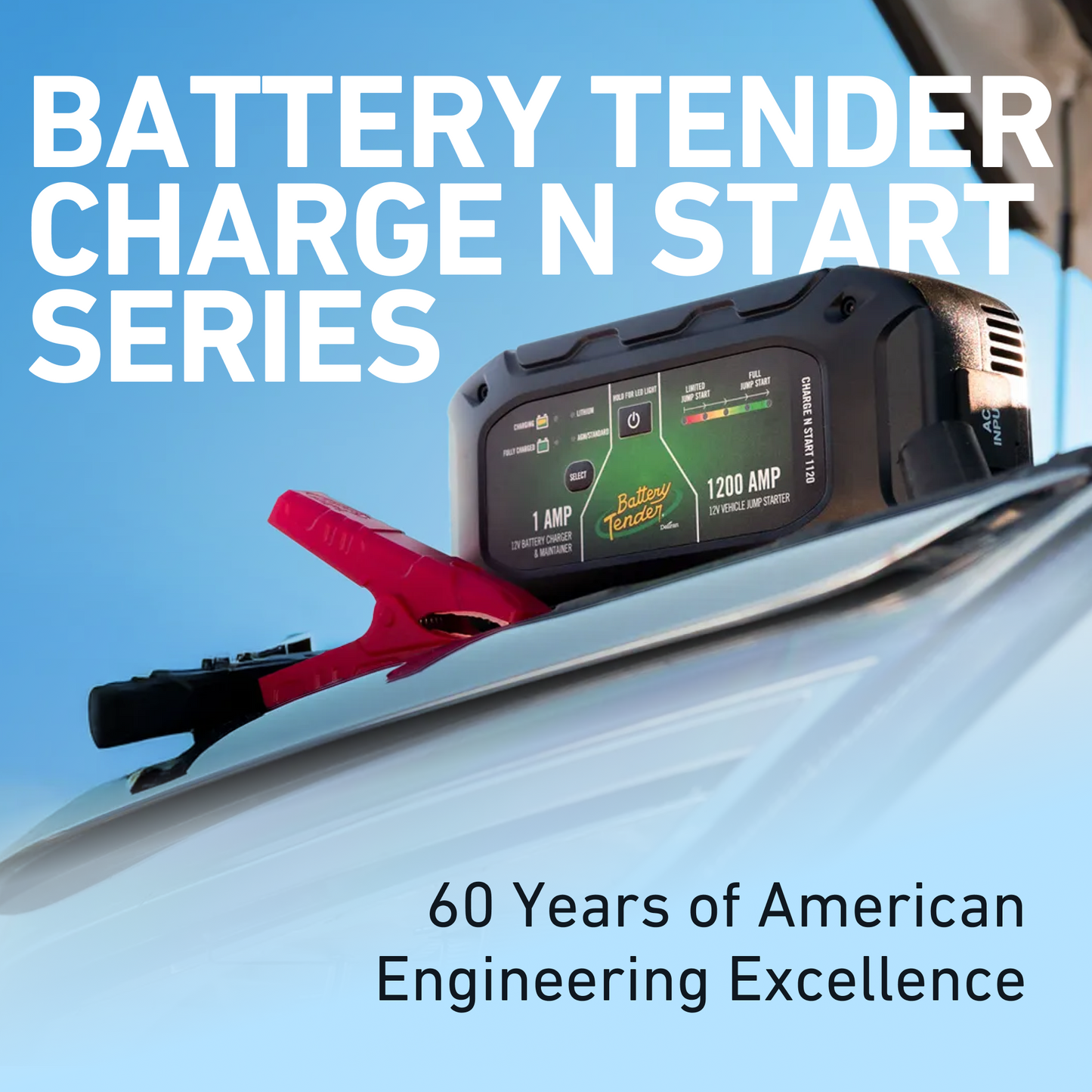 Charge N Start 1120 1 AMP Battery Charger & 1200 AMP Jump Starter